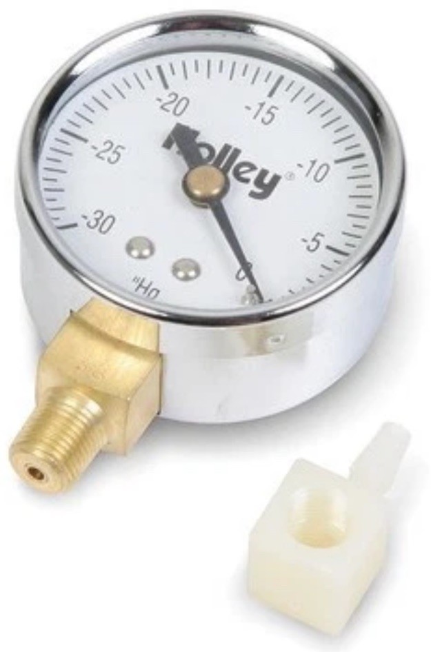 Holley 26-501 Vacuum Gauge 2″ Dia. 0 – 30″ Hg. 1/8″ Npt Brass Fitting