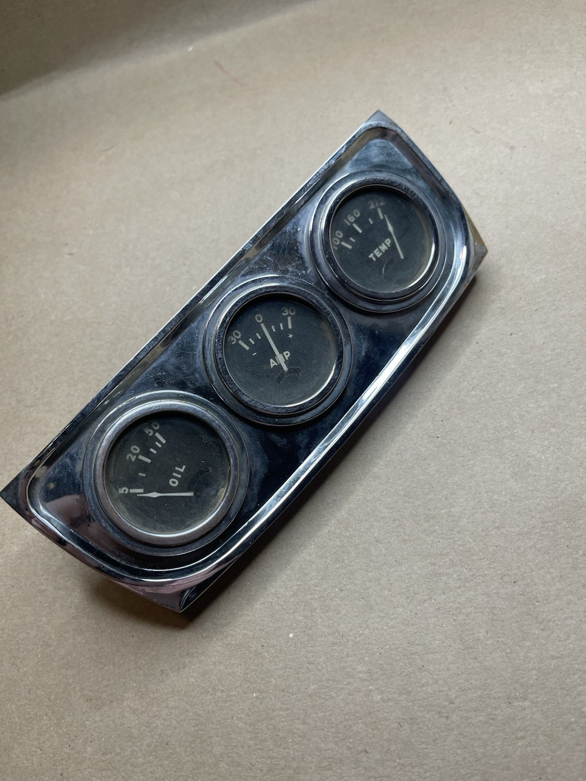Vintage Classic 3 Gauge Set Water Amp Oil Rat Rod Chevy Ford Not Tested View