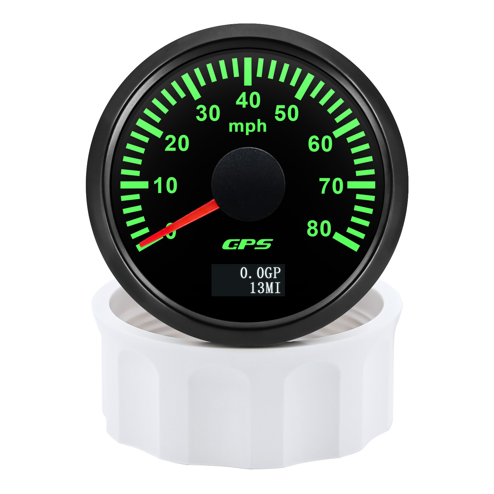 52mm Digital GPS Speedometer Odometer 0-80MPH 7 Colors LED For Boat Motorcycle