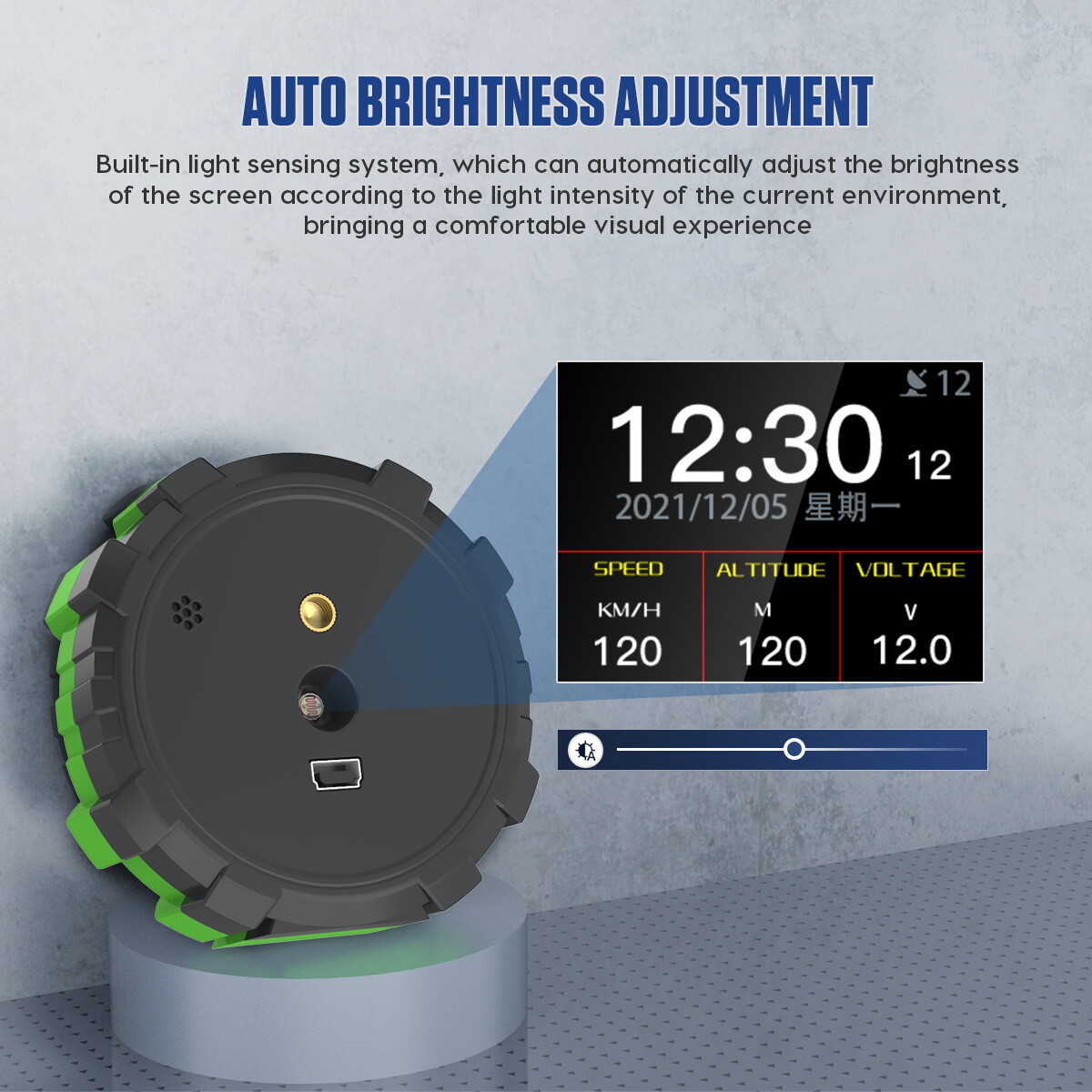 Car HUD Digital GPS Inclinometer Slopemeter Speedometer Compass Off-Road 4×4
