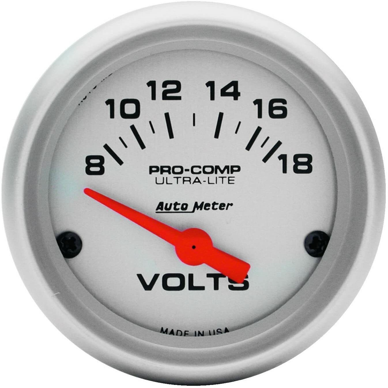 Auto Meter 4391 Ultra-Lite Electric Voltmeter Gauge Regular Analog Mechanical