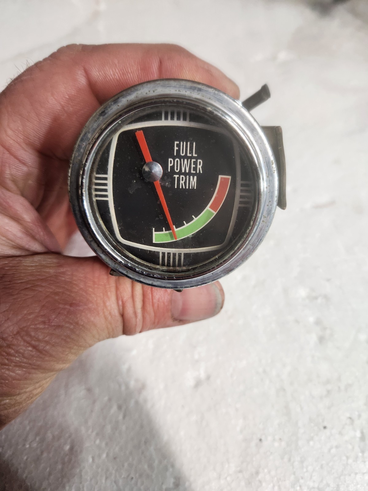 Vintage MerCruiser Full Power Trim Gauge Boat Marine Dash Gauge Metal Housing