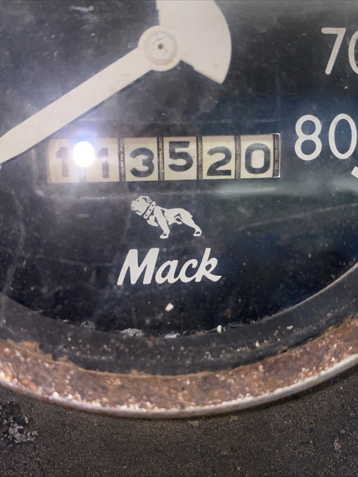 Rare Old Mack Truck Stewart Warner Dash Cluster Oil, Water, Fuel, Battery, Speed