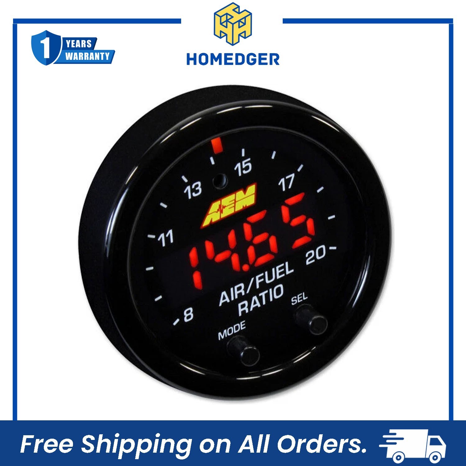 AEM 30-0334 X-Series OBDII Wideband UEGO AFR Sensor Controller Gauge with OBD2