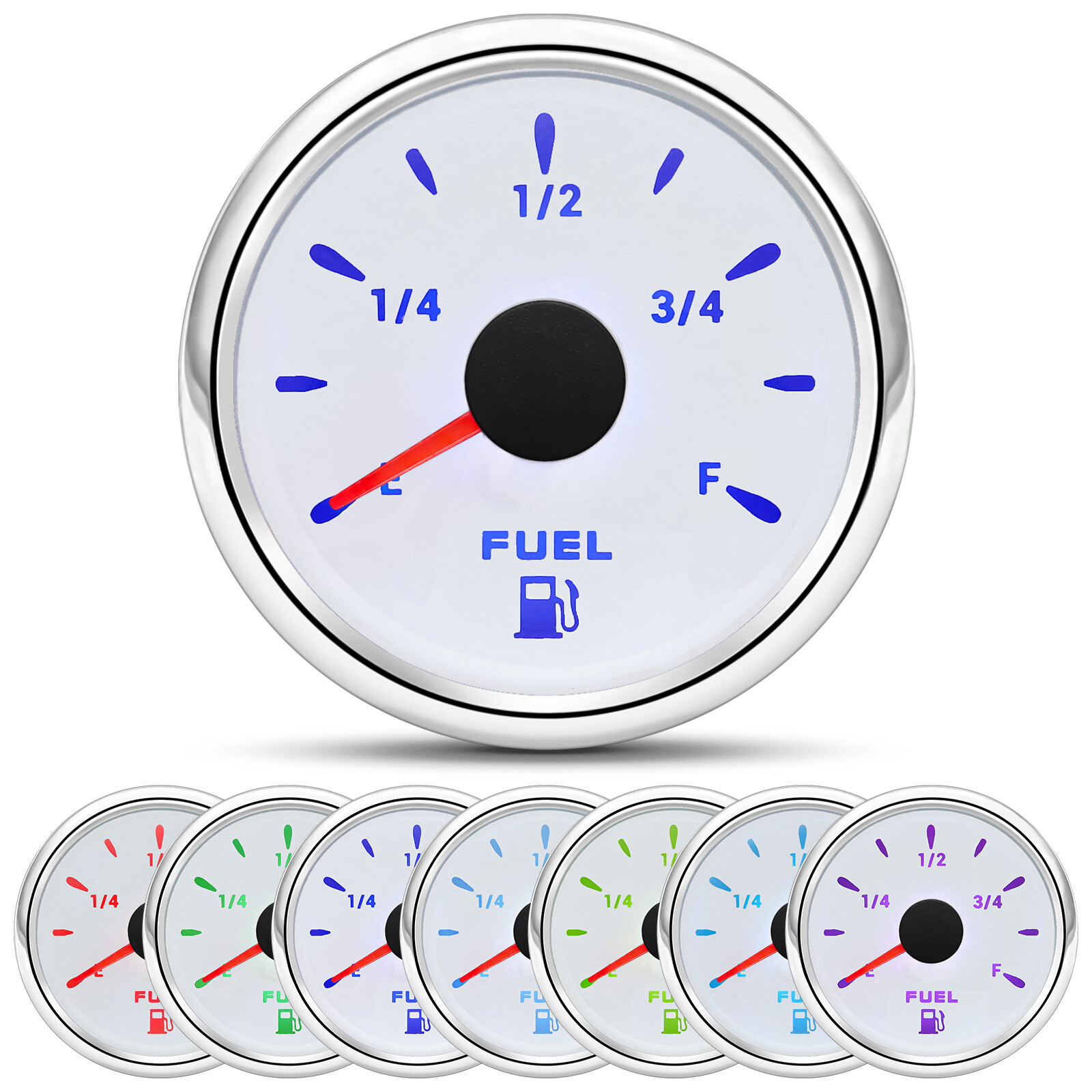 8 Gauge Set with Senders GPS Speedometer 0-120MPH Tacho/Fuel/Volt/Oil/Temp/Trim/