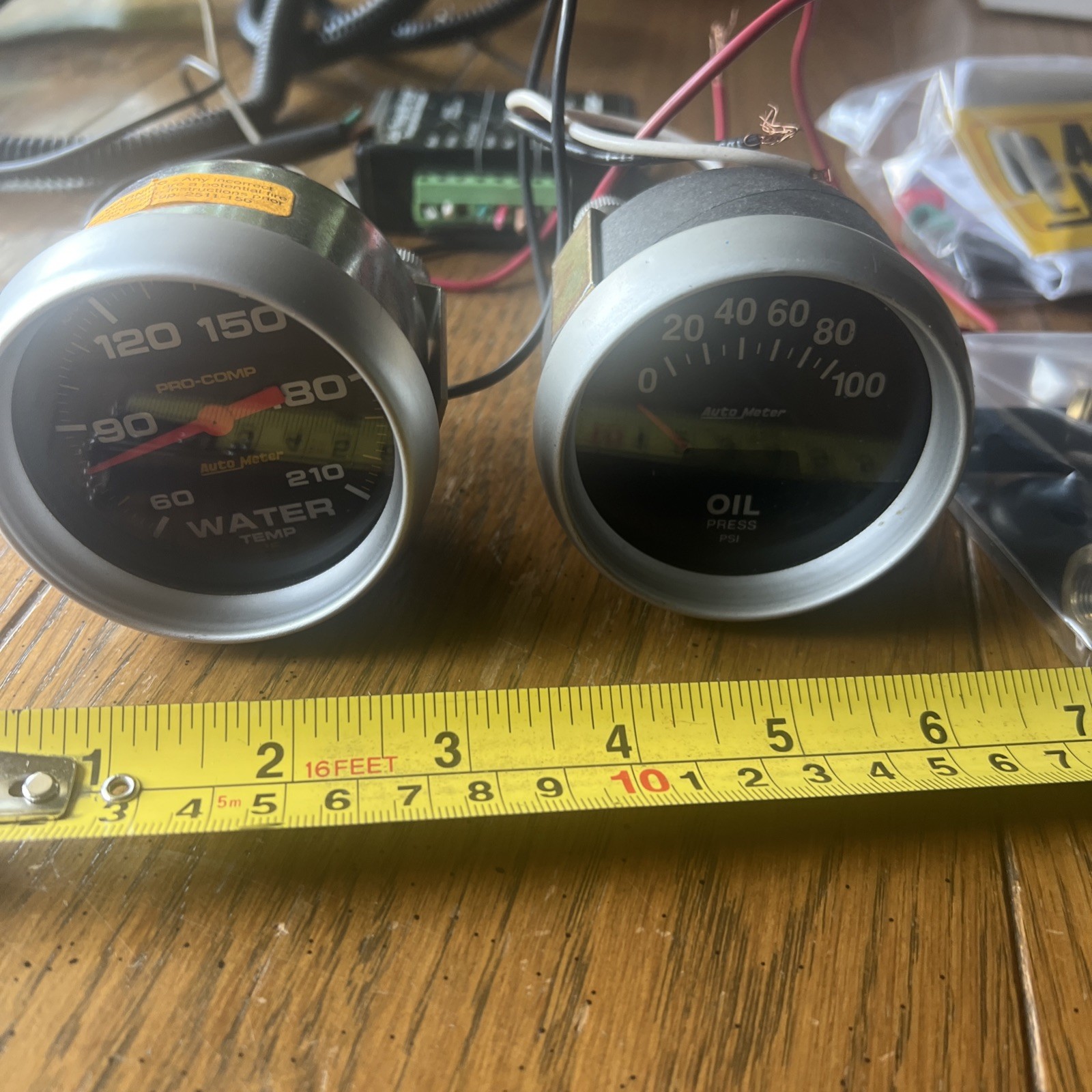 Autometer Water Temperature And Oil Pressure Gauges W Temp Module & Misc. Parts