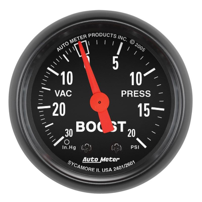 Auto Meter 2601 Z-Series 2″ Mechanical Vacuum/Boost Gauge, Regular