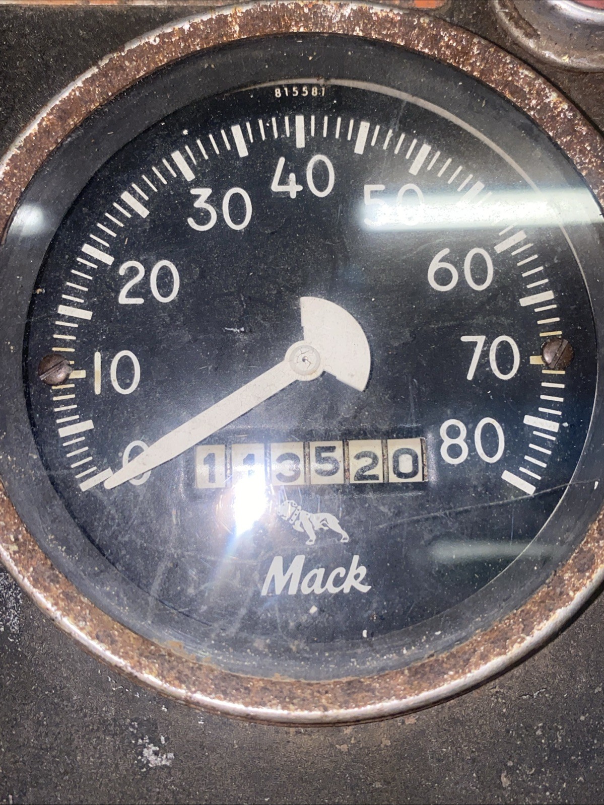 Rare Old Mack Truck Stewart Warner Dash Cluster Oil, Water, Fuel, Battery, Speed
