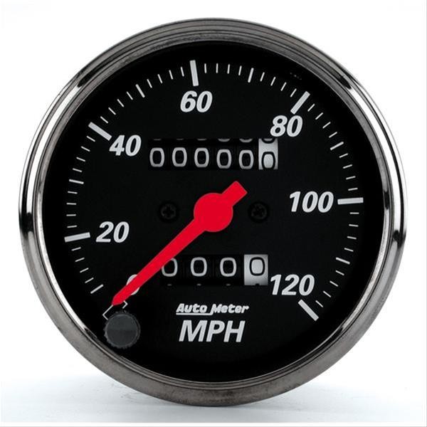 Autometer 1476 Designer Black Series Speedometer 0-120 MPH 3 1/8″ Dia Mechanical