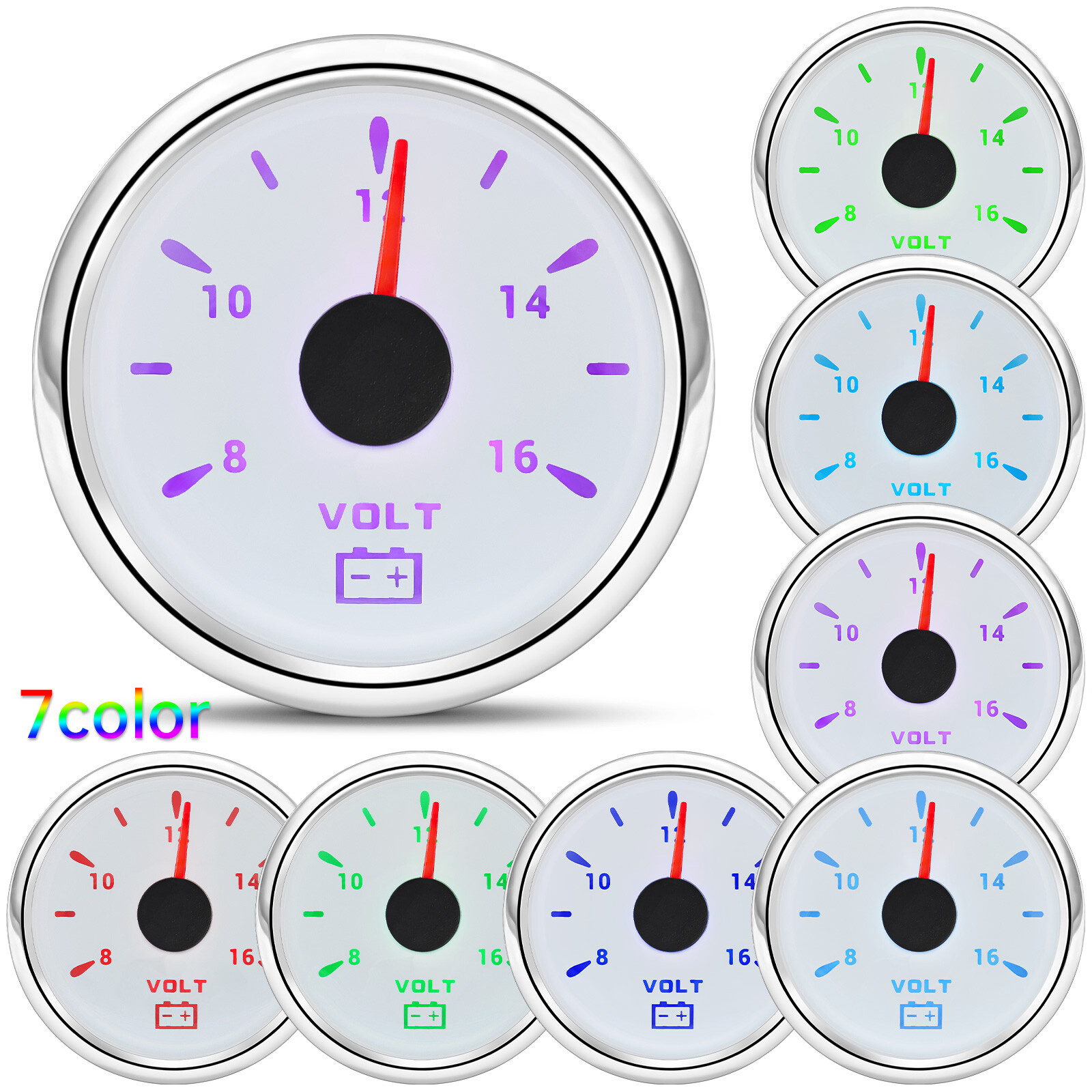 8 Gauge Set with Senders GPS Speedometer 0-120MPH Tacho/Fuel/Volt/Oil/Temp/Trim/