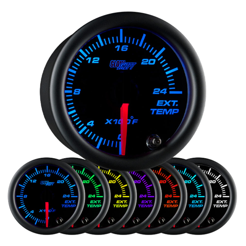 2 1/16″ GLOWSHIFT BLACK 7 COLOR LED EXHAUST GAS TEMPERATURE EGT GAUGE w PROBE