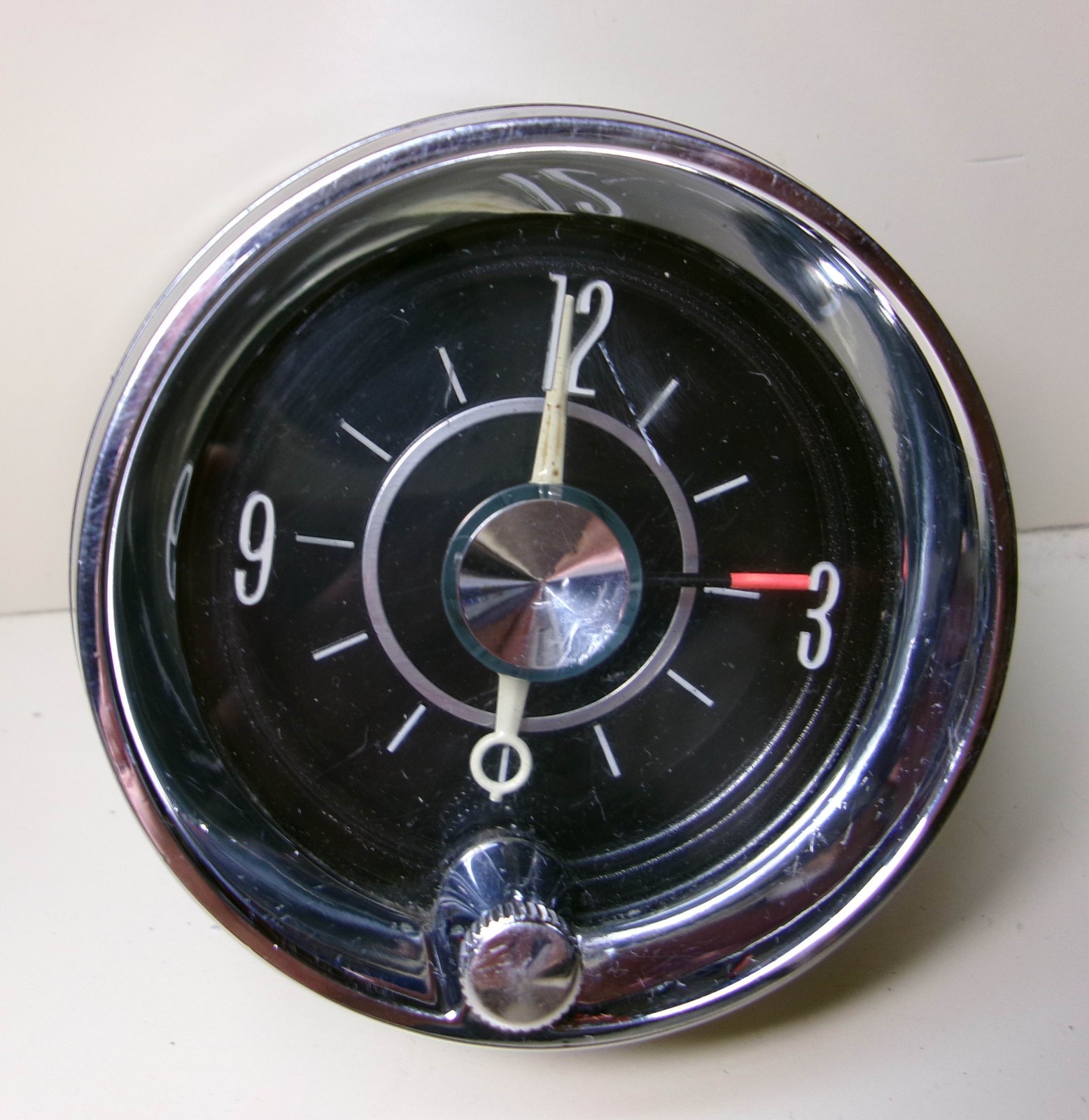1960s GM (Suspect Cadillac) dash clock – Borg – Stamped 1962 – 3″ Across Front