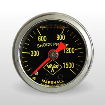 Marshall Nitrous Gauge MNS01500; 0-1500 psi 1-1/2 in. Liquid Filled Black/Chrm