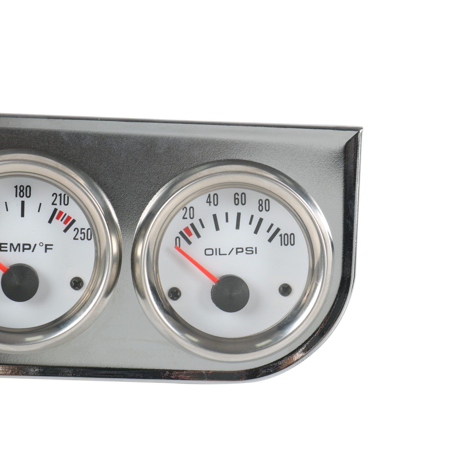 2” 52mm Mechanical Chrome Triple 3 Gauge Set Oil Pressure Volt Meter Water Temp