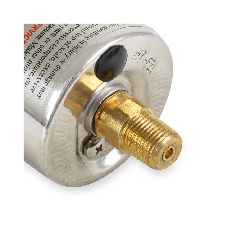 Holley Gauge; Fuel Pressure 0-100psi, 1-1/2 in. Liquid Filled, White