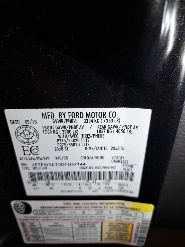 2013 F150 Speedometer Head/Instrument Cluster Sku#4500207
