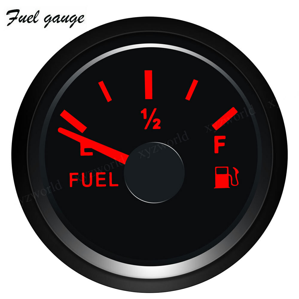52mm Fuel Gas Level Gauge 0-90 ohms 9-32VDC for Car Truck Marine Black USA STOCK