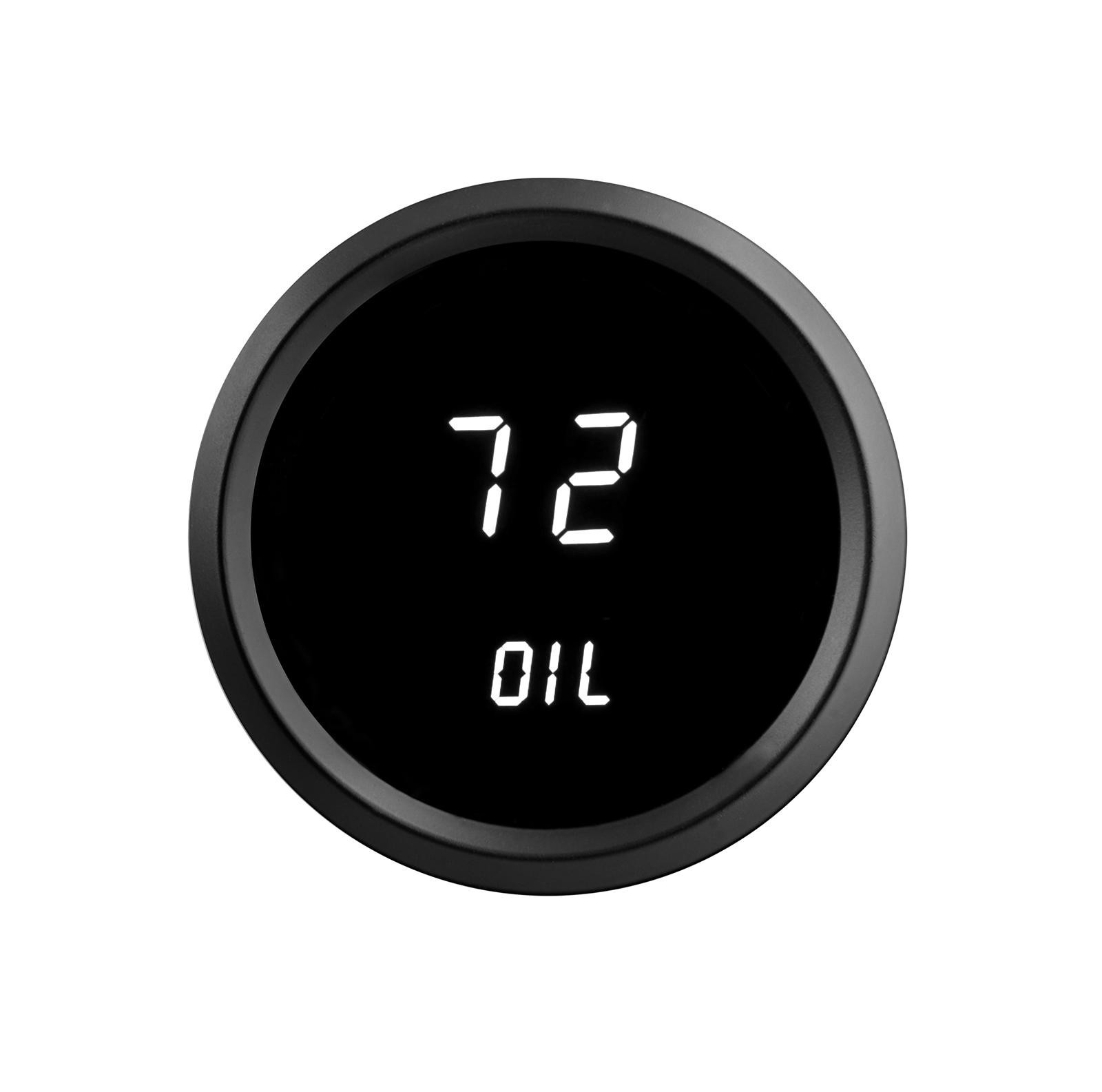 Universal 6 Gauge Set With White LED Gauges and Black Bezel + Made In The USA