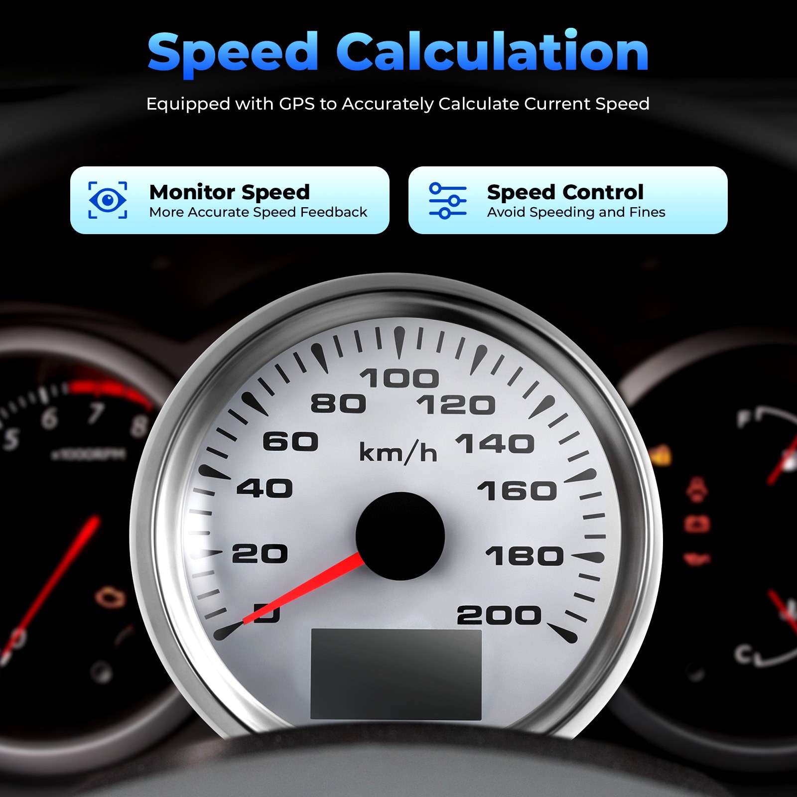 Universal 6 Gauge Kit GPS Speedometer Fit Car Marine Boat Truck Yacht Waterproof