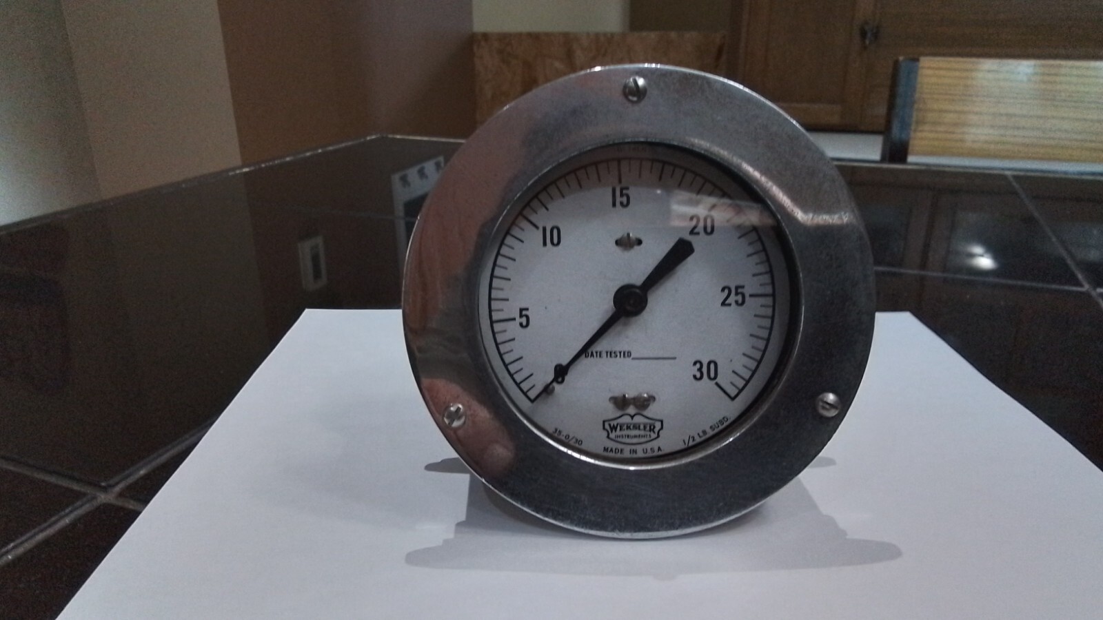 Vintage Pressure Guage Weksler Instruments Model G1 14LN. 35-0 / 30 1/2 LB SUBD