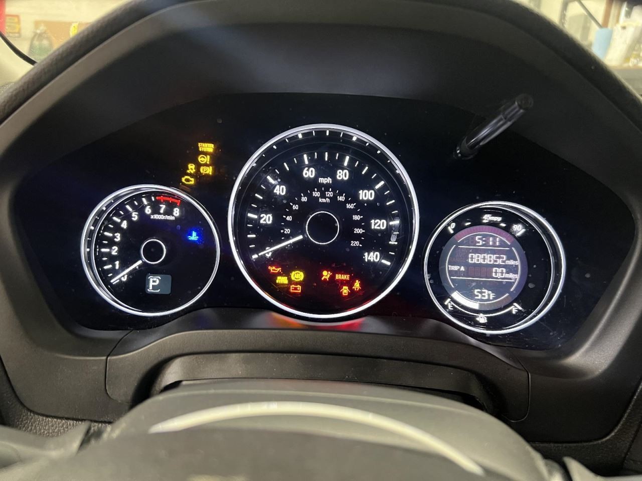 Speedometer Cluster US Market MPH With Fog Lamps CVT Fits 16-18 HR-V 237216