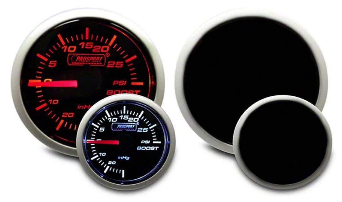 Prosport Gauges Performance Series Amber/White 52mm Mechanical Boost Gauge Kit