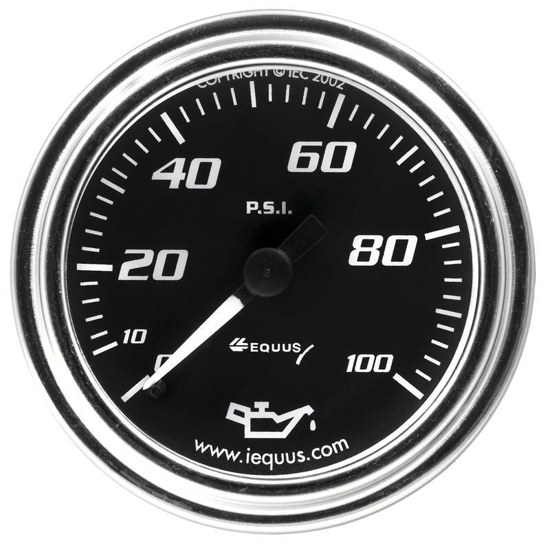 Equus Engine Oil Pressure Gauge 7244; 7000 Series 0-100 psi 2″ Mechanical