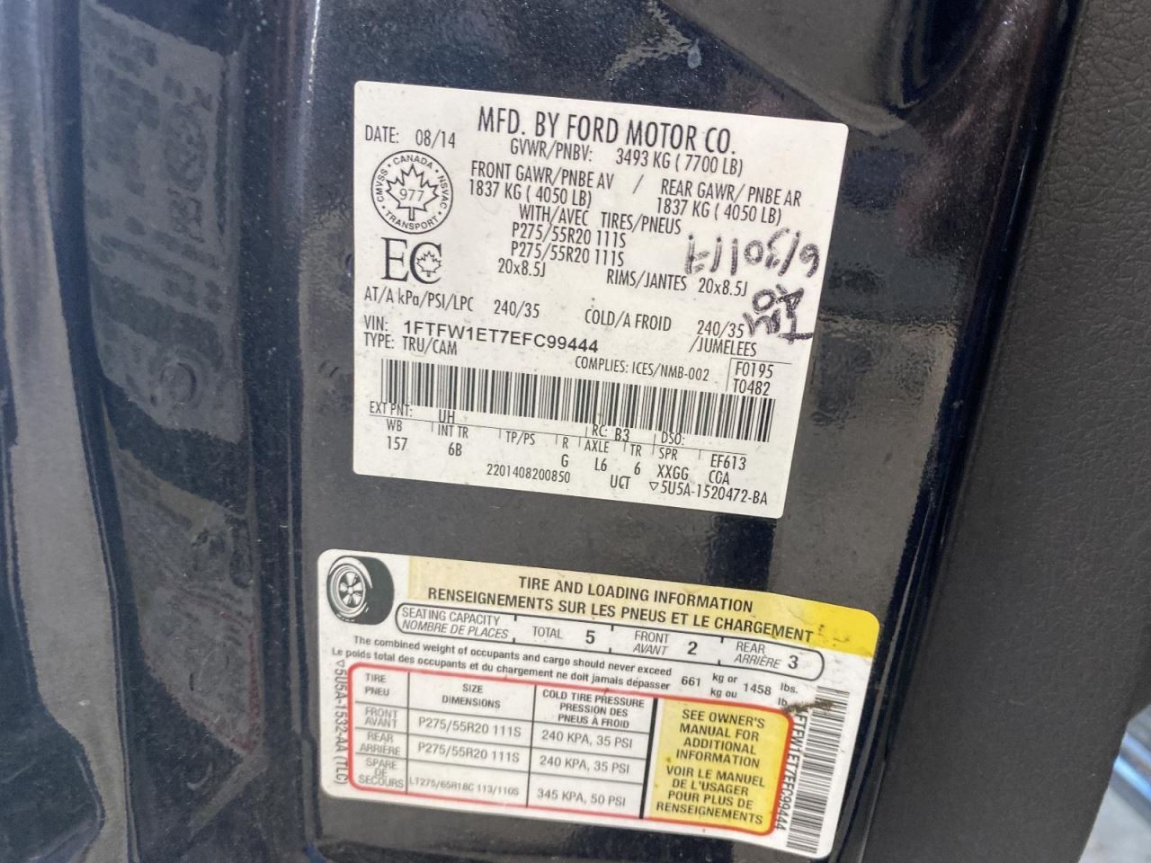 Speedometer Cluster KPH FX2 ID EL3T-10849-XA Fits 14 FORD F150 PICKUP 1003013