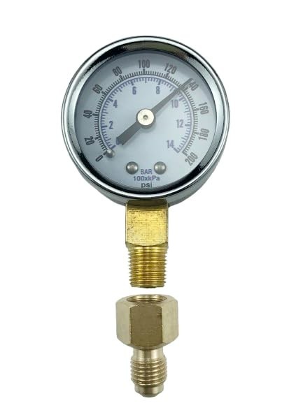 Oil Burner Fuel Pressure Test Gauge 0-200 PSI for Beckett, Suntec, Webster & Dan