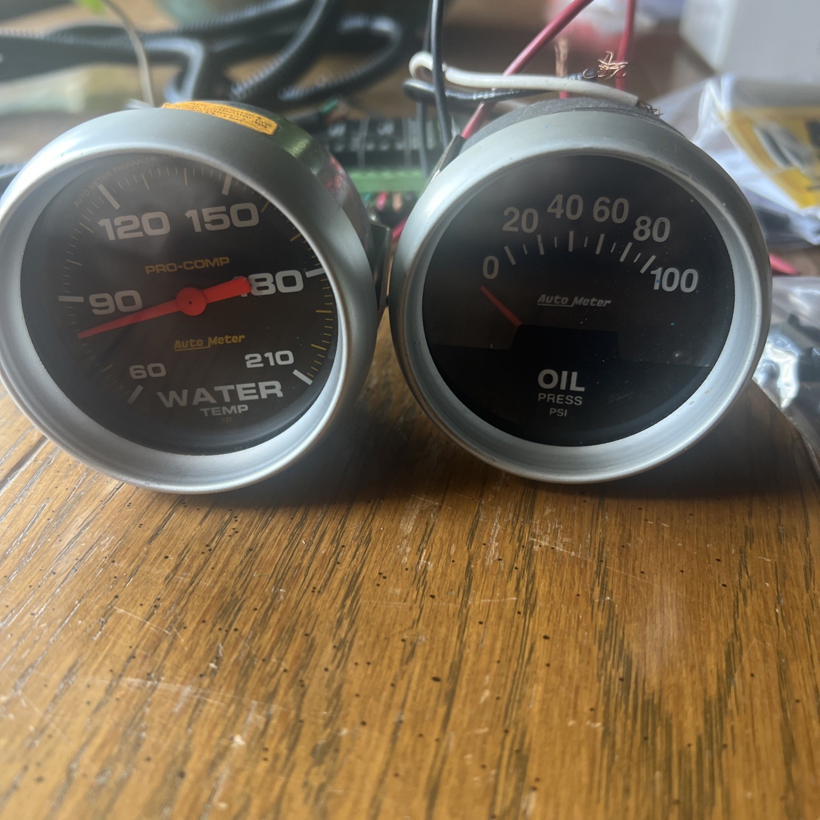 Autometer Water Temperature And Oil Pressure Gauges W Temp Module & Misc. Parts