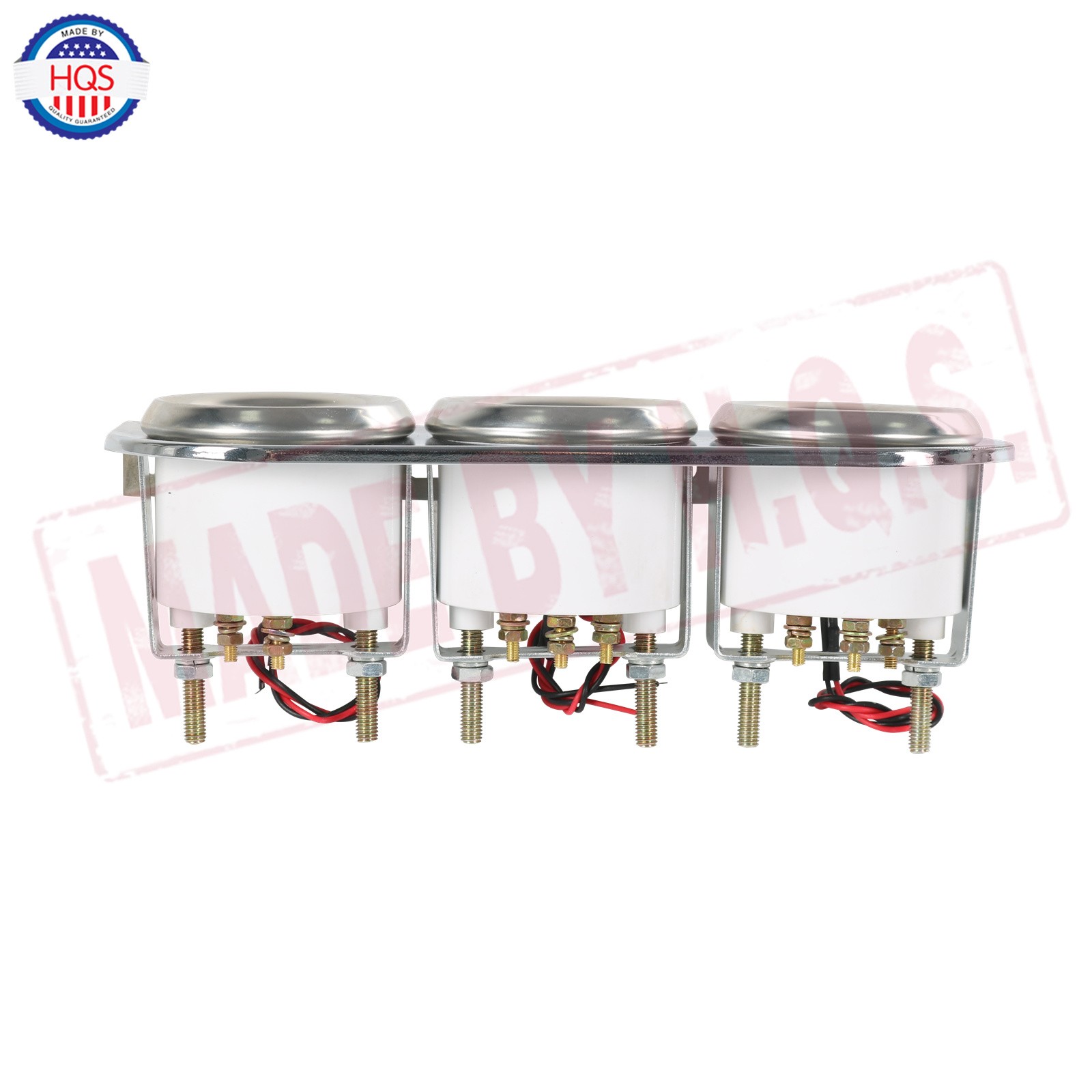 Chrome 2” 52mm Auto Car Triple 3 Gauge Set Water Temp Oil Pressure Volt Meter