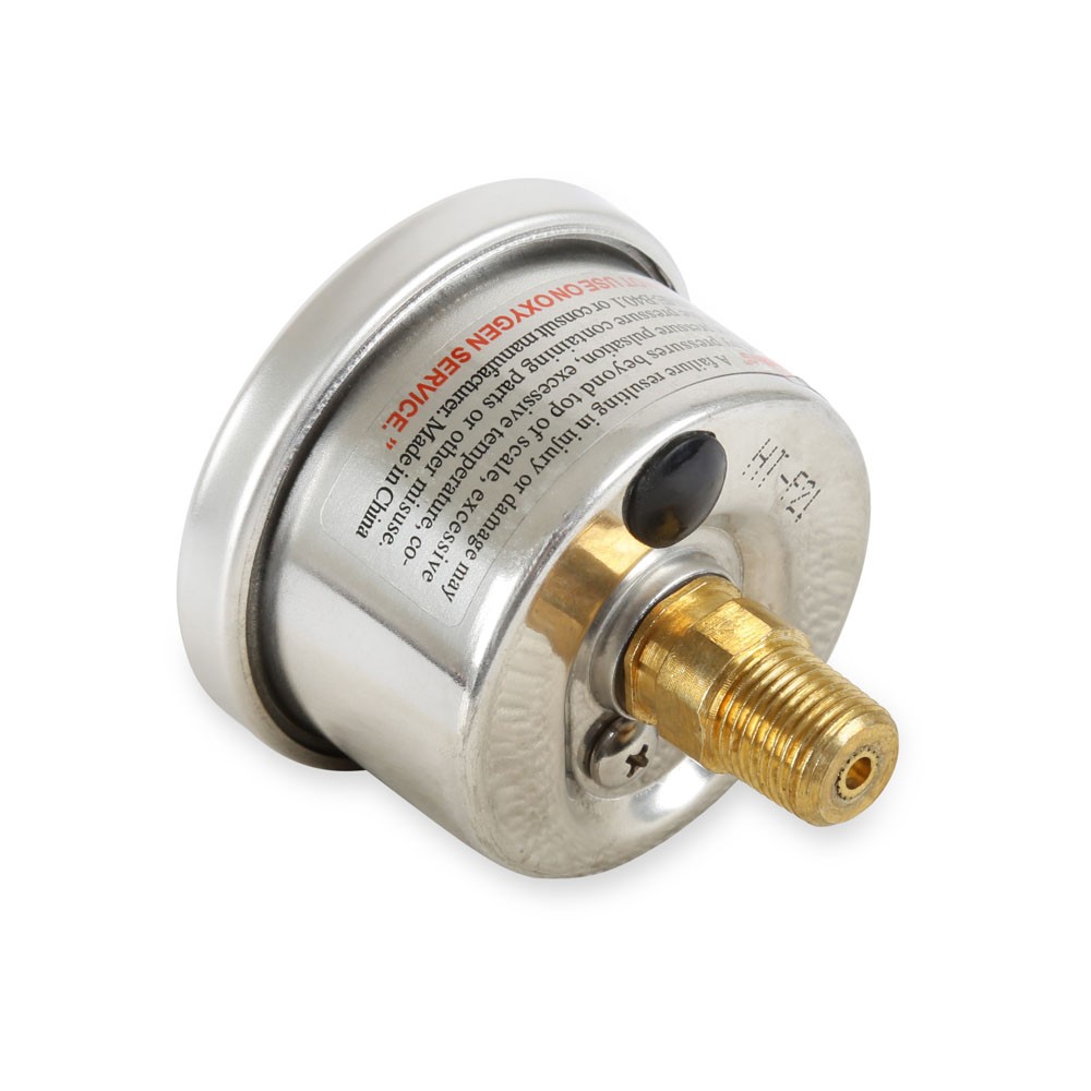 Holley Gauge; Fuel Pressure 0-100psi, 1-1/2 in. Liquid Filled, White
