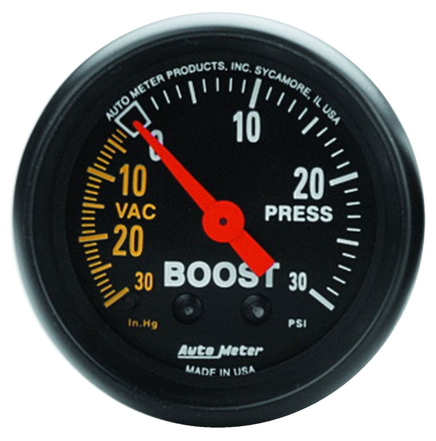 Auto Meter 2614 Z-Series Mechanical Boost/Vacuum Gauge 2.3125 in.