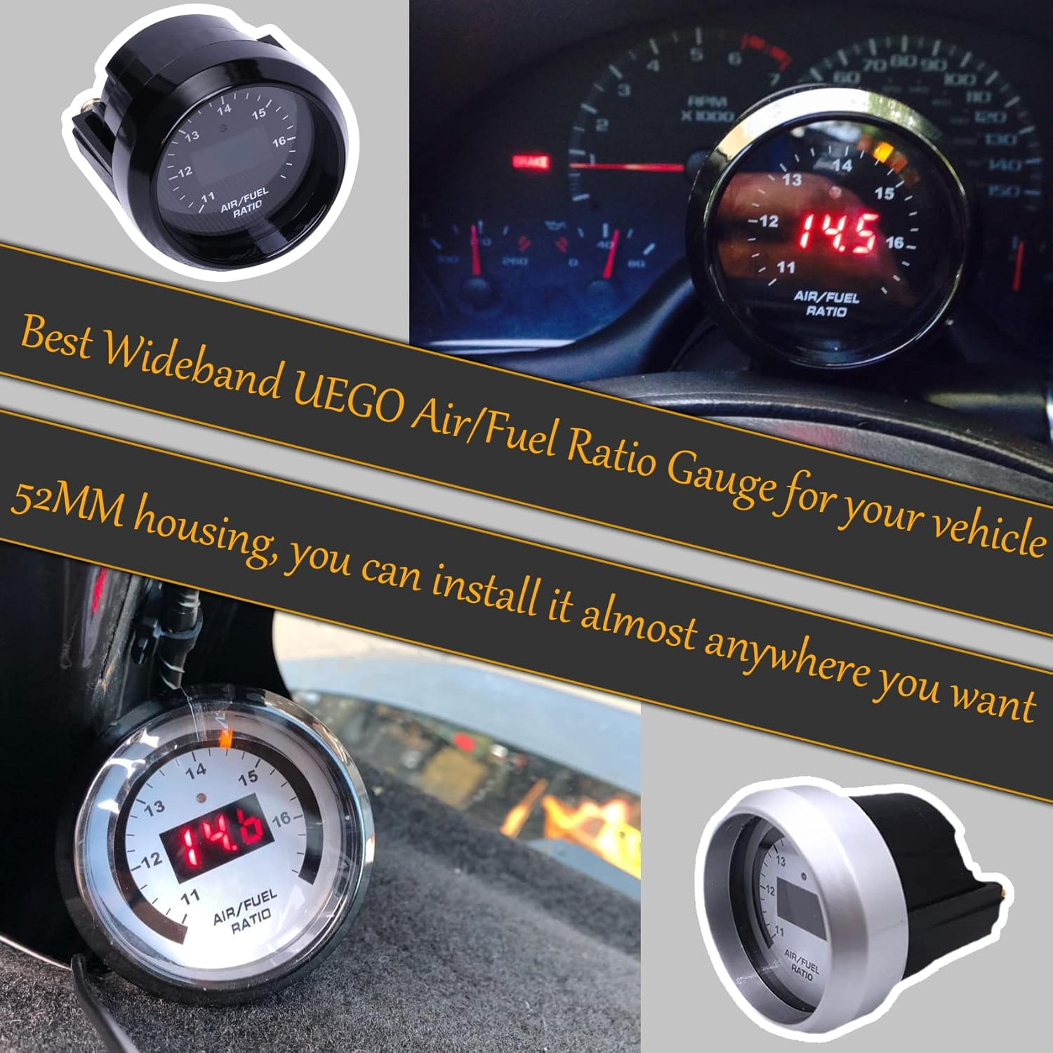 Wideband UEGO Air/Fuel Ratio Gauge 52mm with 4.9 LSU Sensor & AFR Controller