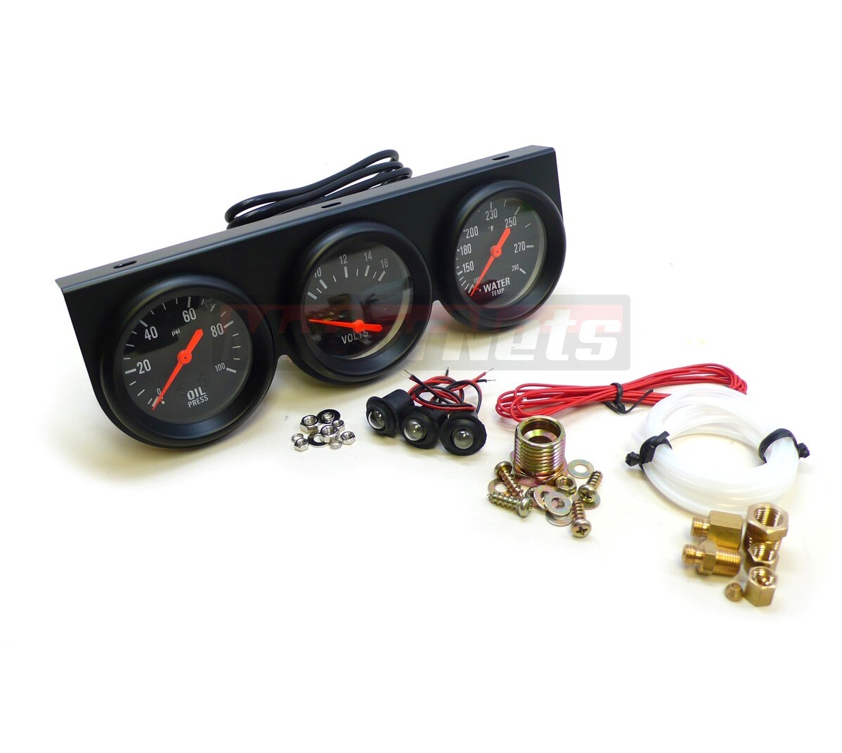 2-5/8″ Triple Mechanical Gauge Kit Universal Oil Pressure Water Volt AMP Meter