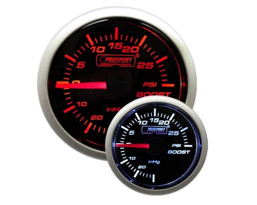 Prosport Gauges Performance Series Amber/White 52mm Mechanical Boost Gauge Kit