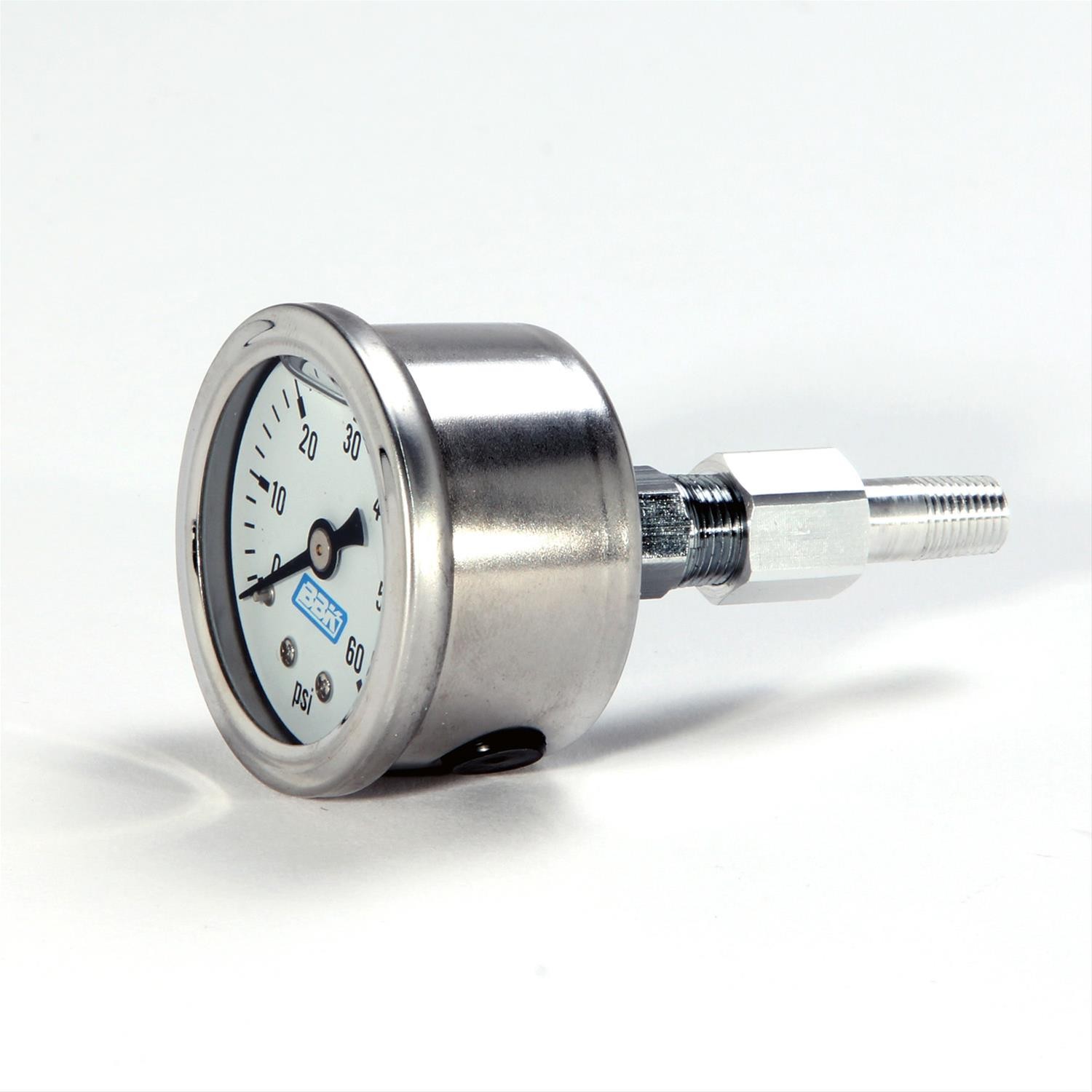 BBK Pressure Mechanical Fuel Pressure Gauge 1 3/4″ Dia White Face 1617