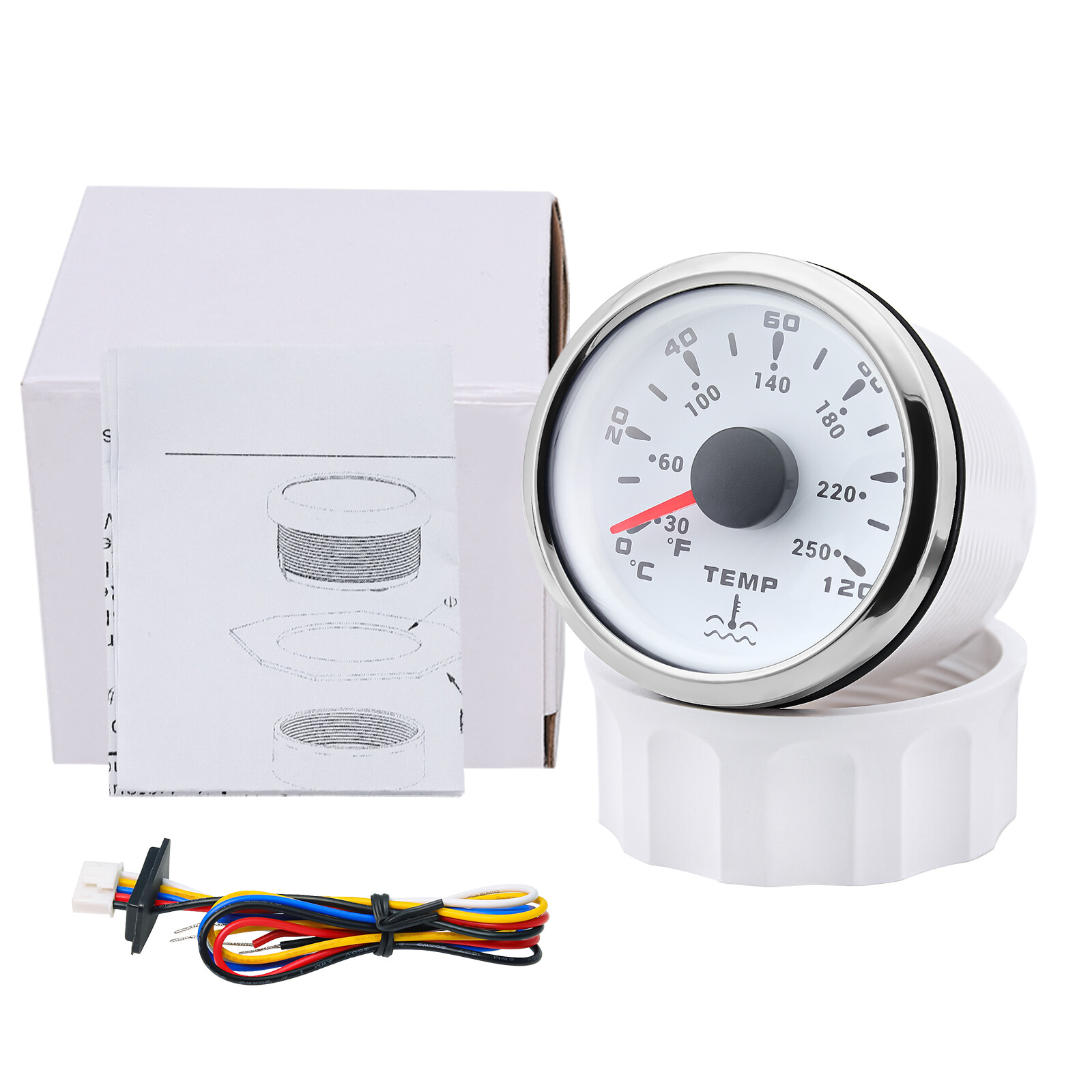 8 Gauge Set with Senders GPS Speedometer 0-120MPH Tacho/Fuel/Volt/Oil/Temp/Trim/