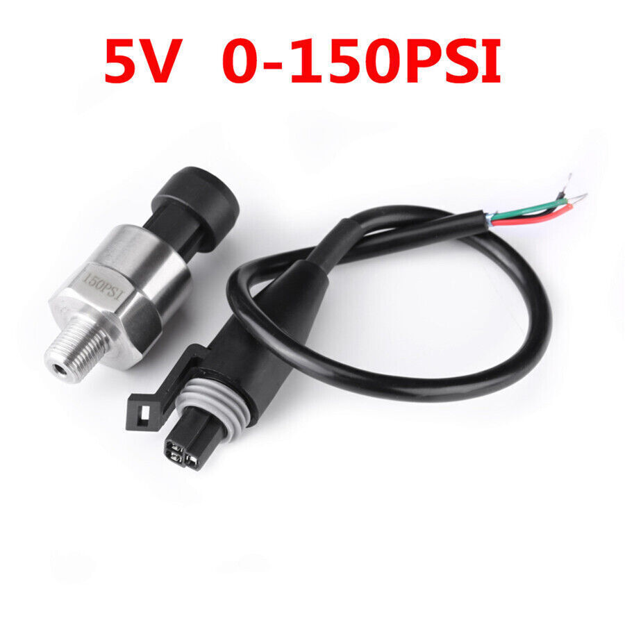 0-150 PSI Pressure Sensor Oil Fuel Air Water Pressure Transducer Gauge DC5V 1/8″