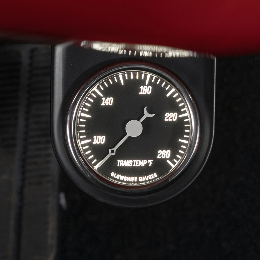 GlowShift Classic Black Transmission Temperature Vintage Gauge Kit w Sensor