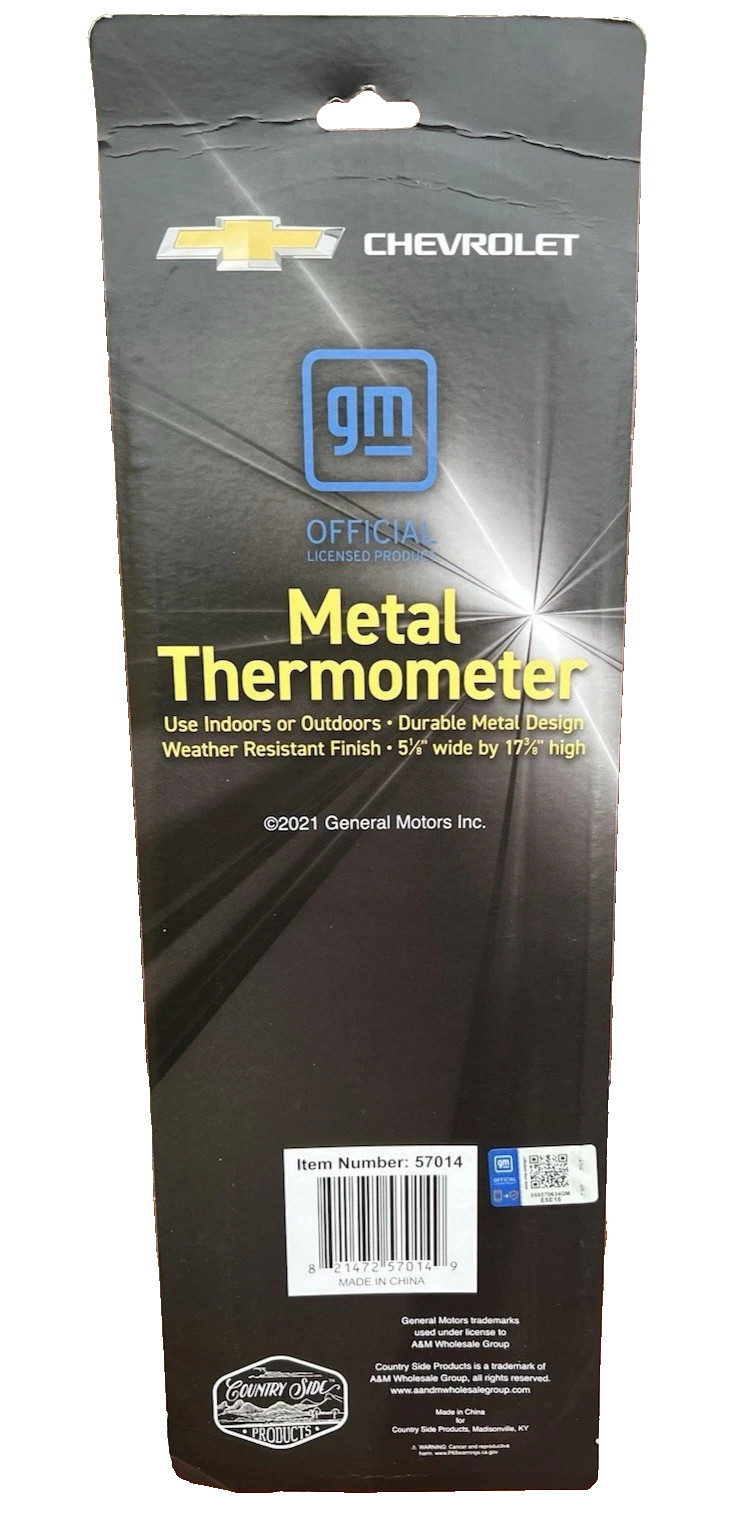 GM Metal Thermometer 1958 Chevy Pick-up Apache Models Chevrolet New Man Cave