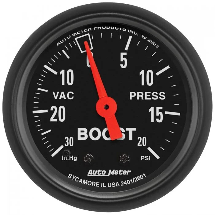 AutoMeter 2601 2-1/16″ BOOST/VACUUM, 30 IN HG/20 PSI, MECHANICAL, Z-SERIES