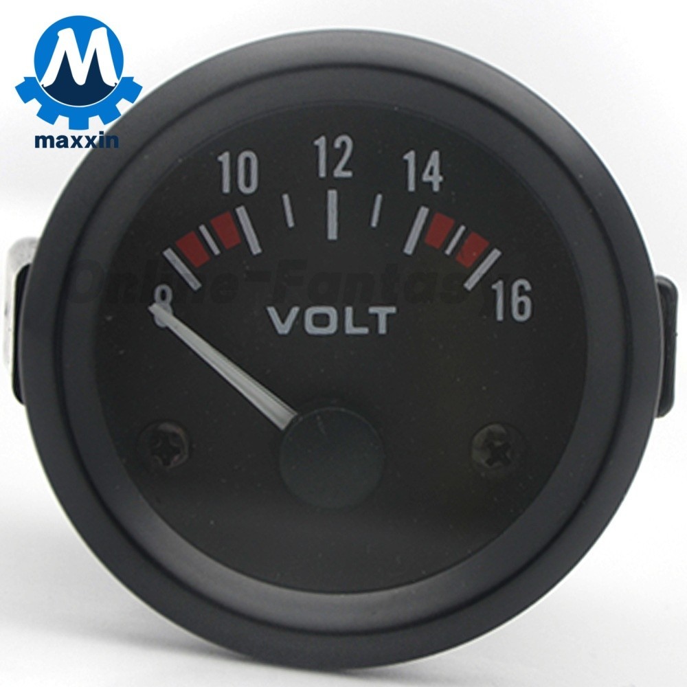2″ 52MM Universal Mechanical White LED Car Auto Volt Voltage Gauge Meter 8V-16V