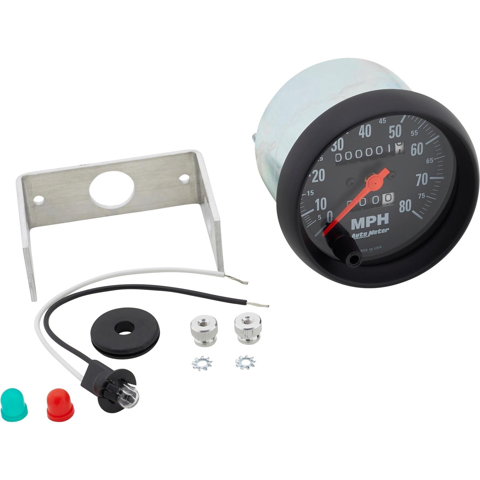 AutoMeter 2690 Z-Series Mechanical Speedometer, 80 MPH,3-3/8 Inch