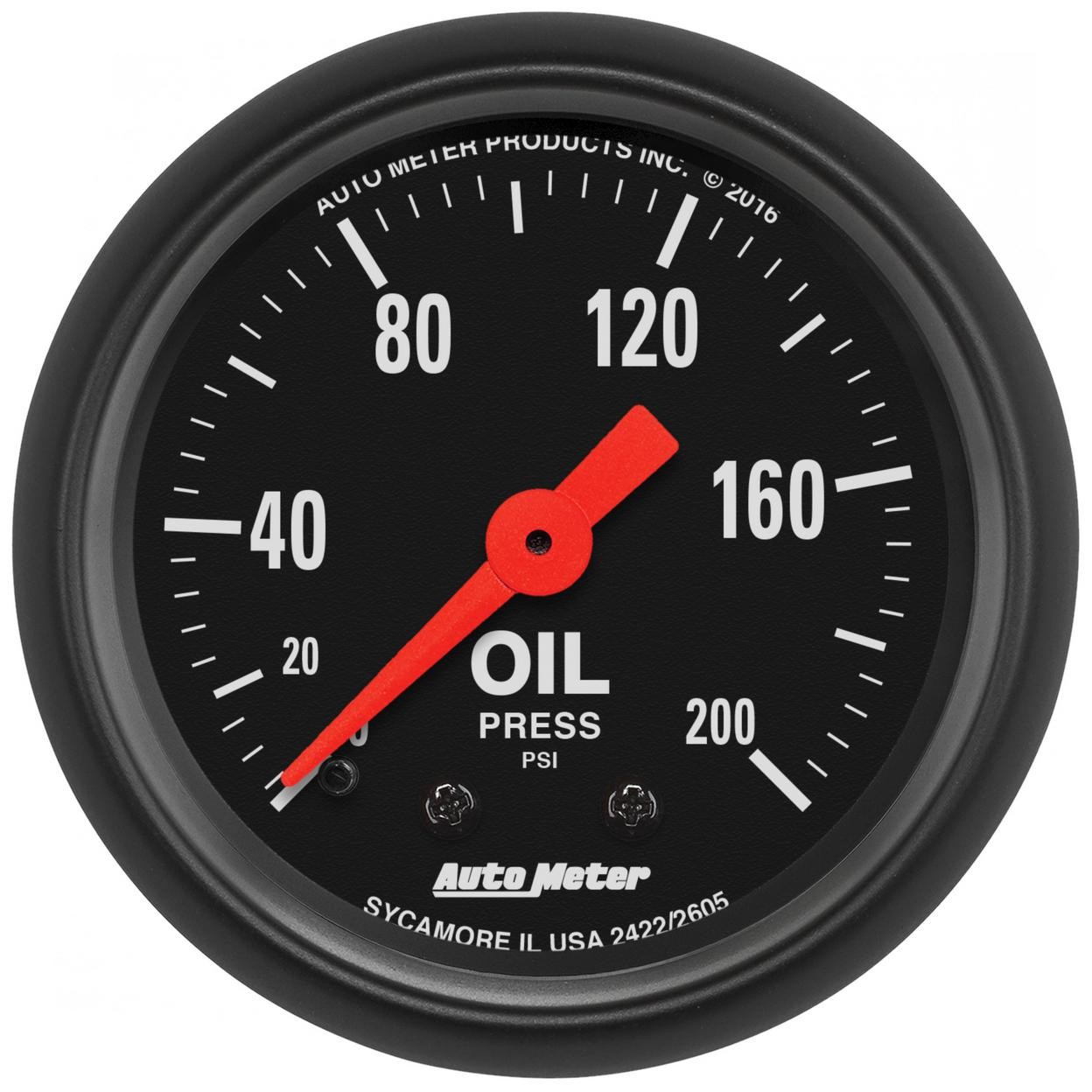 Autometer Z-Series 52mm 0-200PSI Mechanical Oil Pressure Gauge