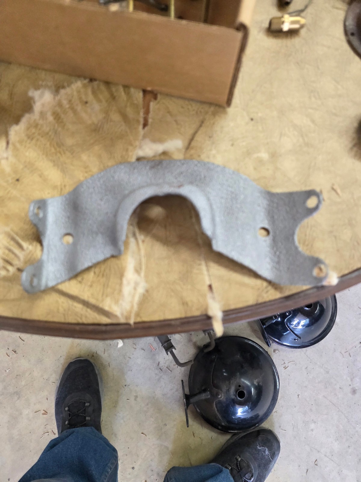 MODEL T FORD ORIGINAL FRONT FENDER BRACKET BEAD BLASTED