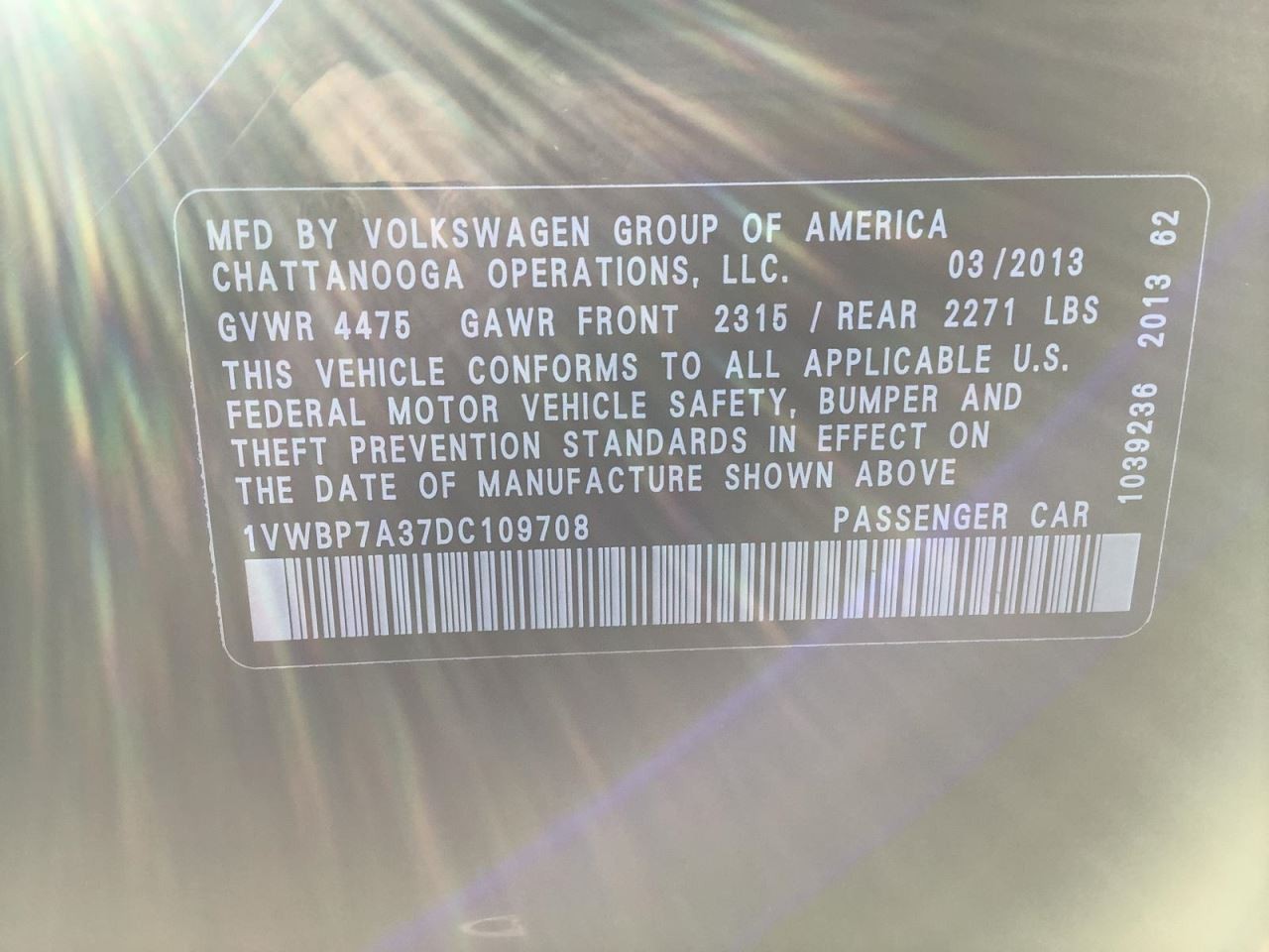 Speedometer Cluster MPH US Market Opt 9Q5 Fits 13-14 PASSAT 350203