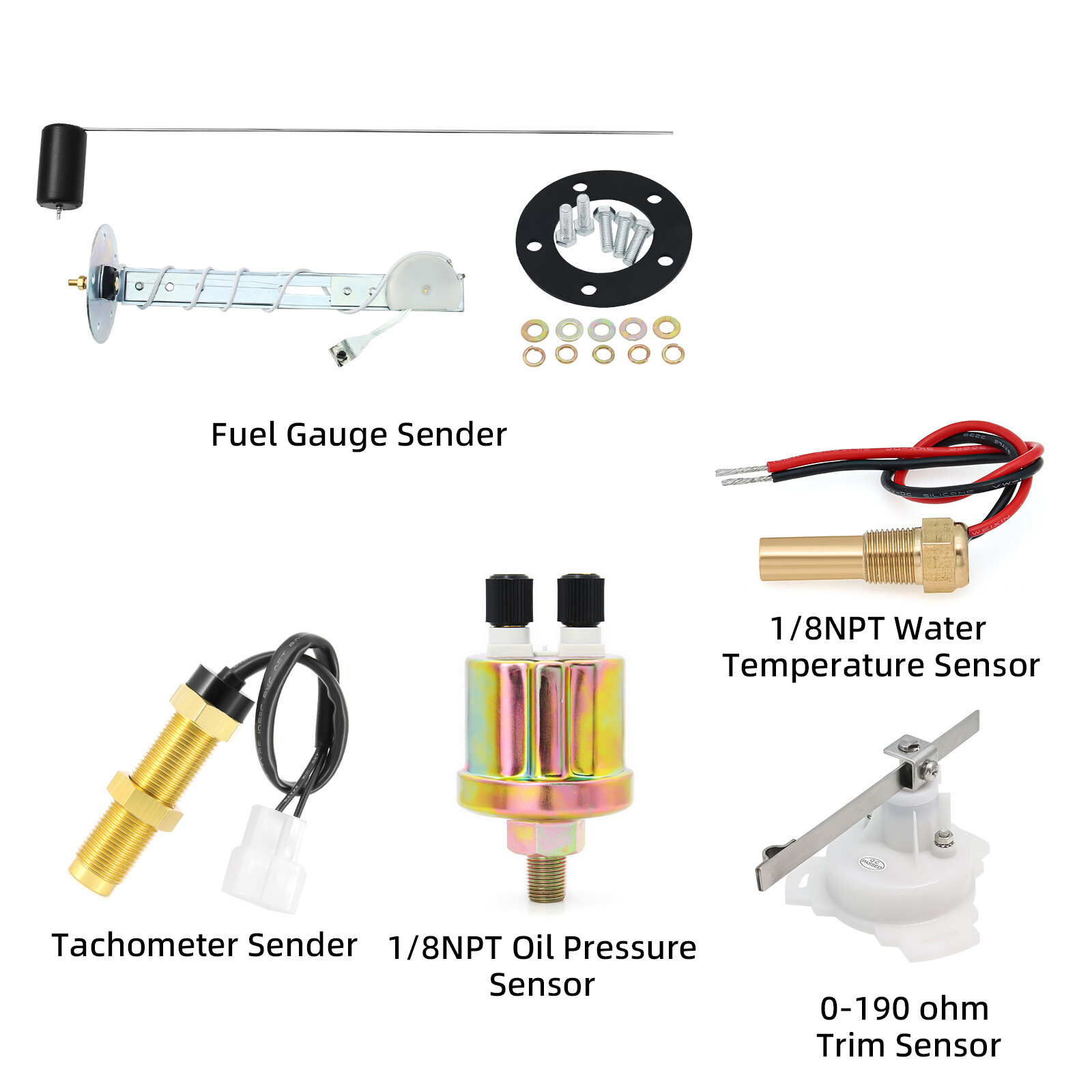 8 Gauge Set With Senders 85mm Black GPS Speedometer 0-80MPH&Tacho 0-8000RPM US