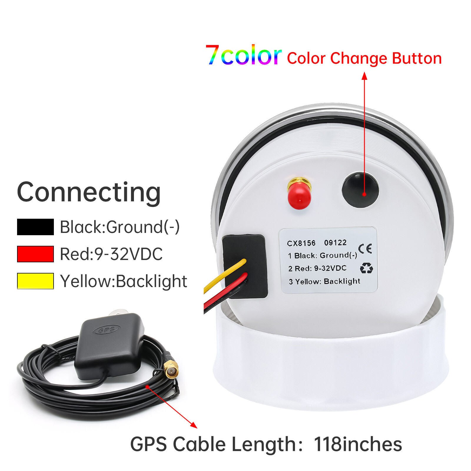8 Gauge Set 85mm White GPS Speedometer 120MPH Tacho 8000RPM Gauge for Boat Car