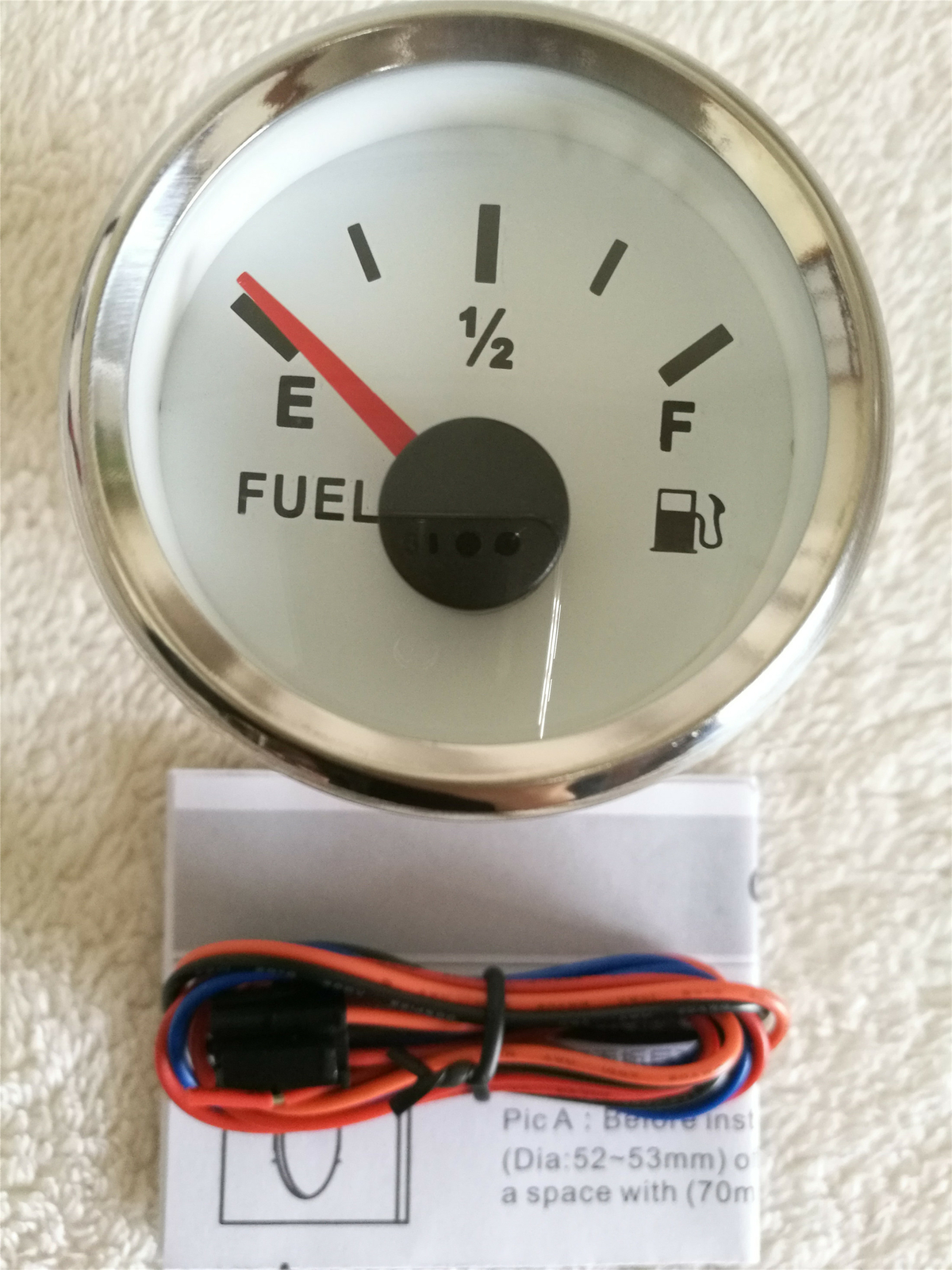 6 gauge set 0-200mph 300km/h speedometer tacho fuel temp volt oil pressure white